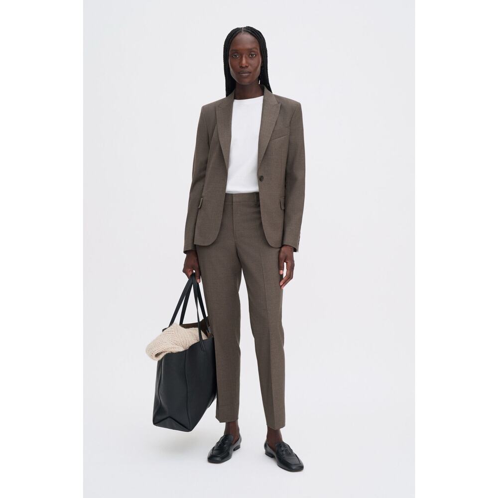 Filippa K Driftwood Cool Wool Suit Sasha Blazer Emma Cropped Trousers US 6 EU 38